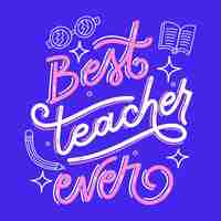 Free vector hand drawn teachers' day lettering