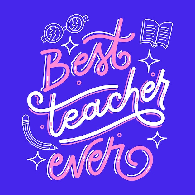 Hand drawn teachers' day lettering