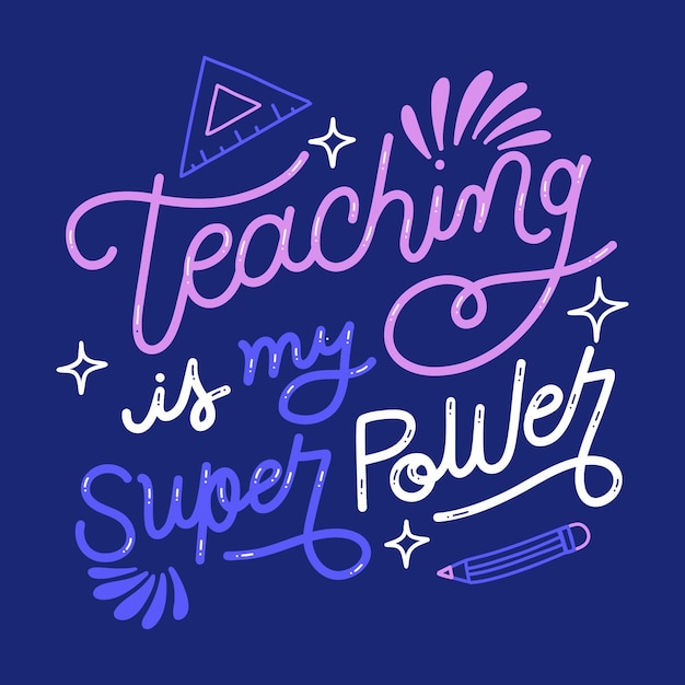 Hand drawn teachers' day lettering