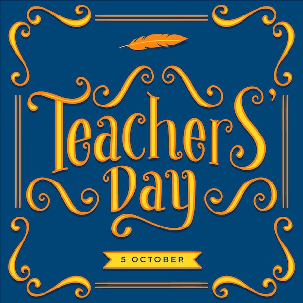 Hand drawn teachers' day lettering