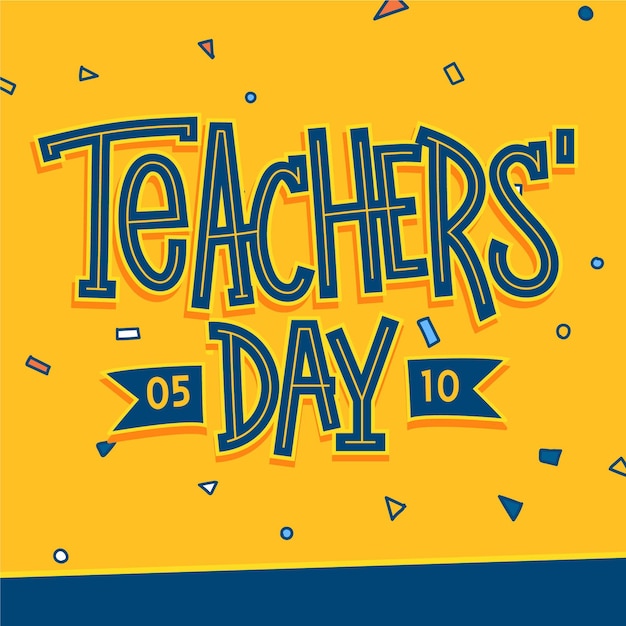 Free vector hand drawn teachers' day lettering