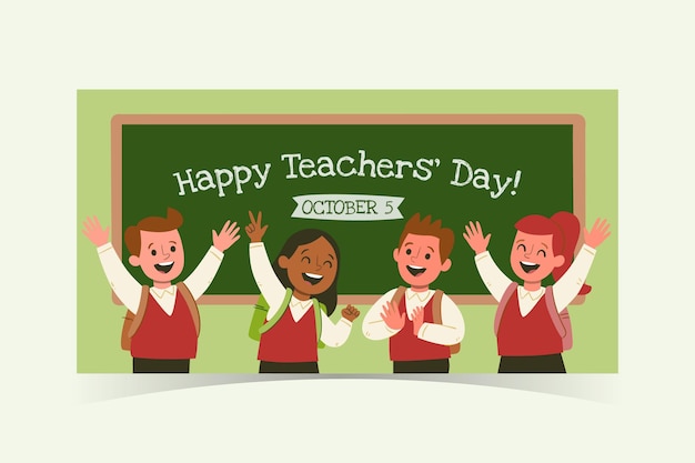 Free vector hand drawn teachers' day social media post template