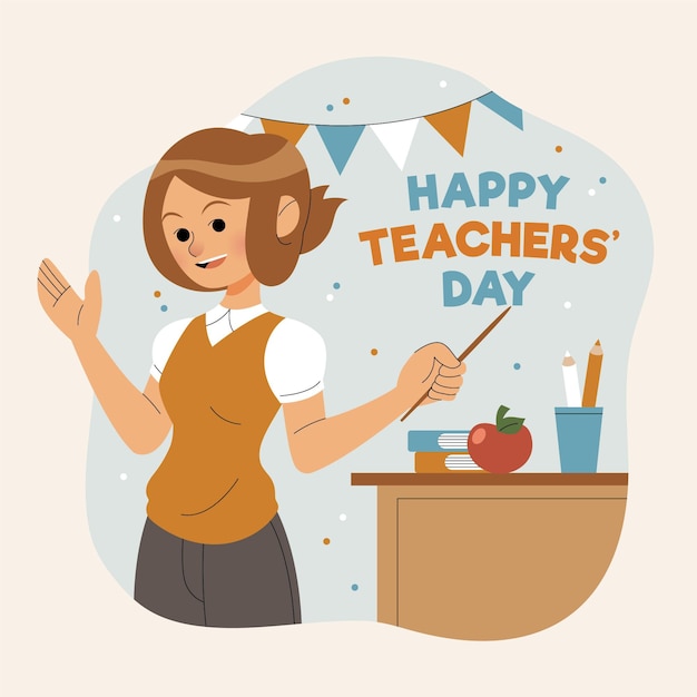 Free vector hand drawn teachers' day