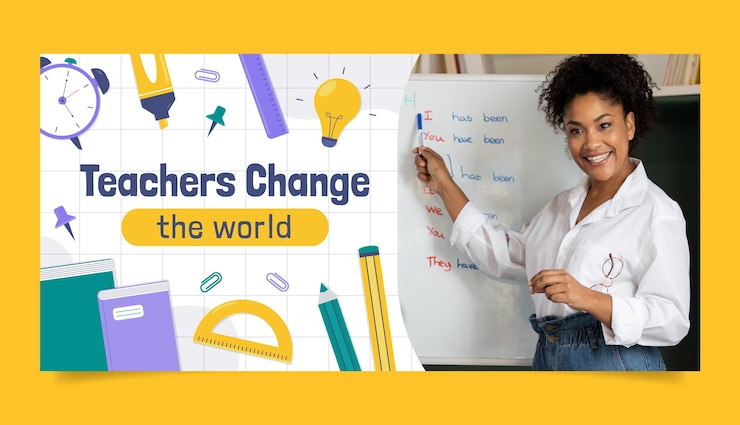 Free Vector hand drawn teaching career  sale banner