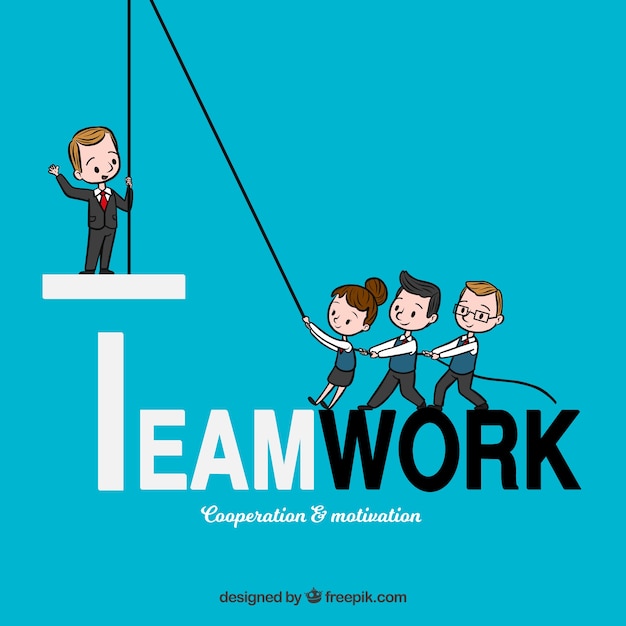 Free vector hand drawn teamwork concept