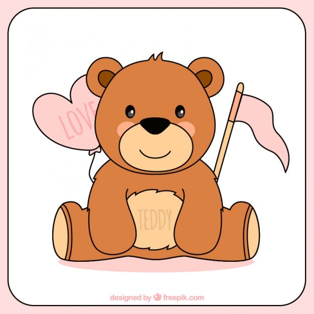 Teddy bear with heart | Free Vector