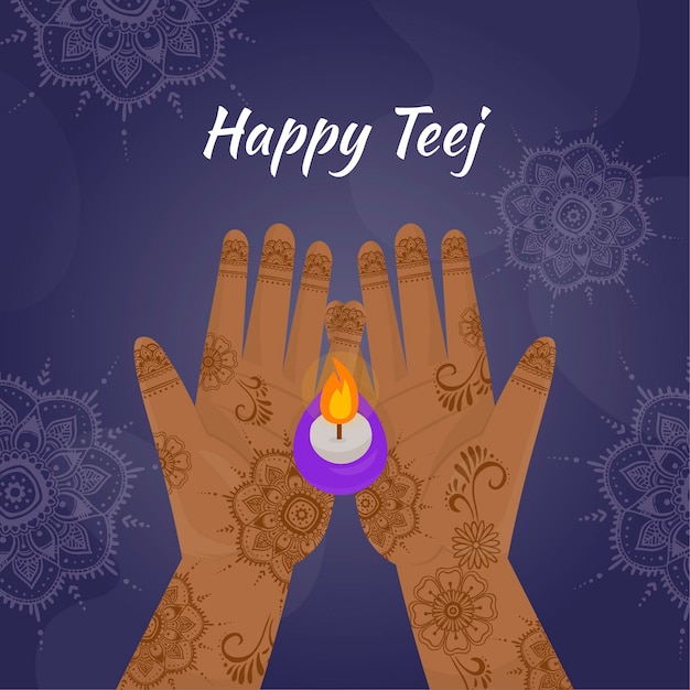 Free vector hand drawn teej festival illustration