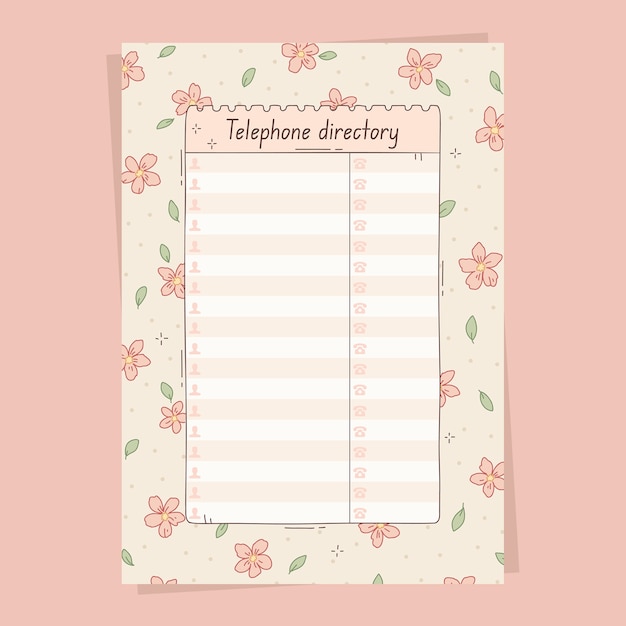 Free vector hand drawn telephone directory design