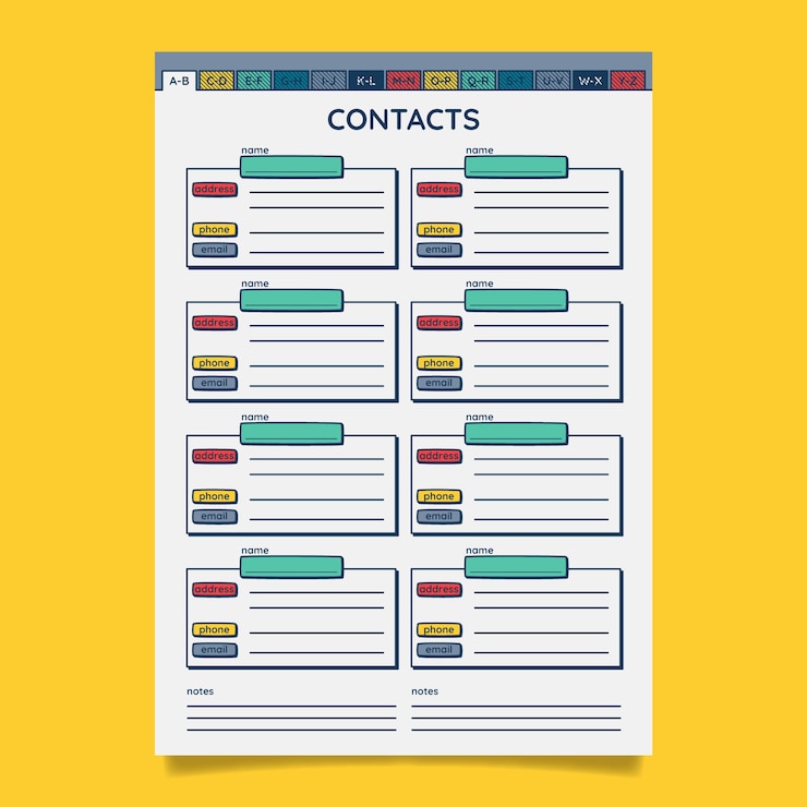 Free Vector hand drawn telephone directory template