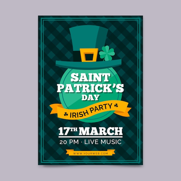 Hand drawn template st. patrick's day poster