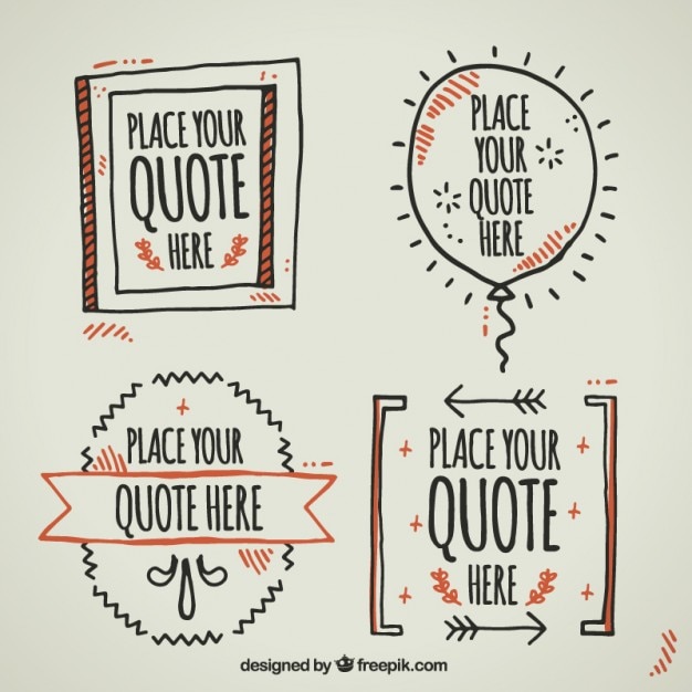 Free vector hand drawn templates to write quotes