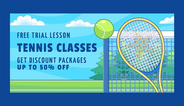 Hand drawn tennis game sale banner