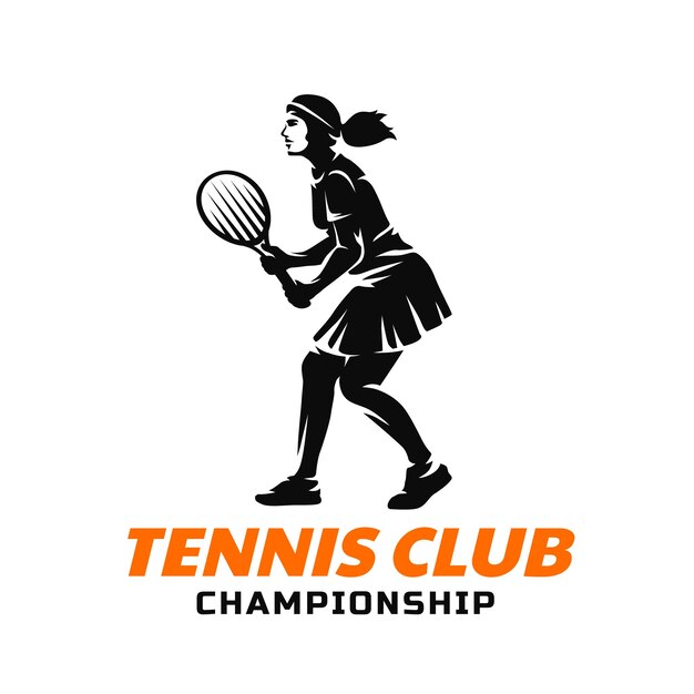 Нарисованный рукой дизайн логотипа тенниса