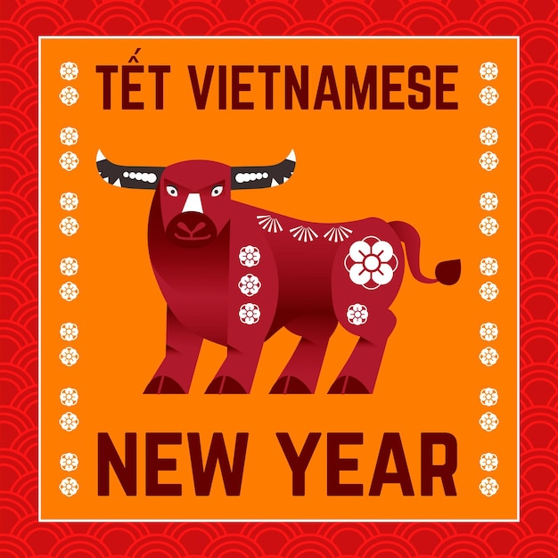 Disegnato a mano têt vietnamita capodanno