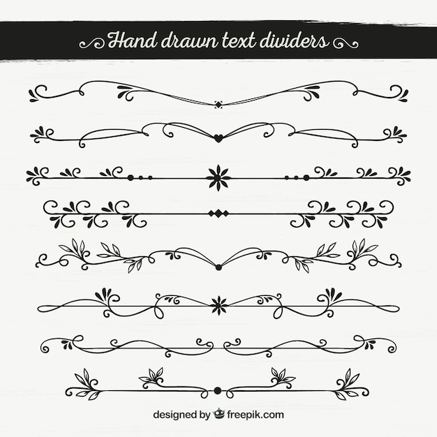 Hand drawn text dividers