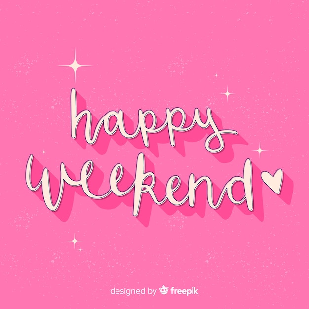 Free vector hand drawn text weekend greeting