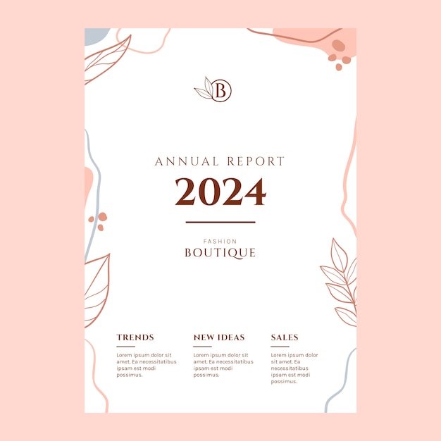 Vettore gratuito relazione annuale della boutique di texture disegnata a mano