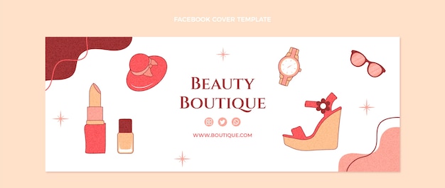 Vettore gratuito copertina facebook della boutique di texture disegnata a mano