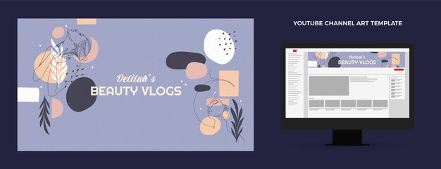 hand drawn texture boutique youtube channel art
