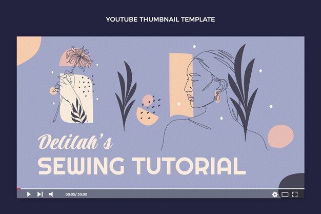 Hand drawn texture boutique youtube thumbnail