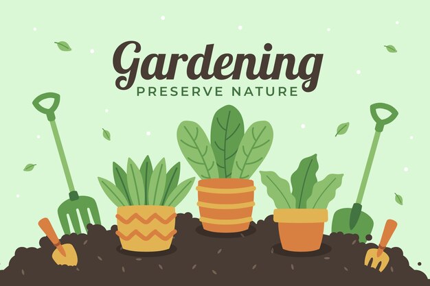 Hand drawn texture gardening pattern