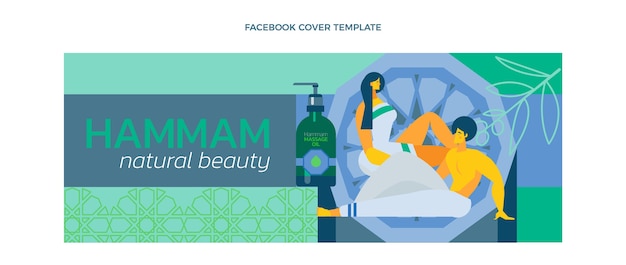 Copertina facebook di hammam con texture disegnata a mano