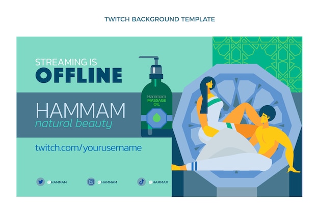 Free vector hand drawn texture hammam twitch background