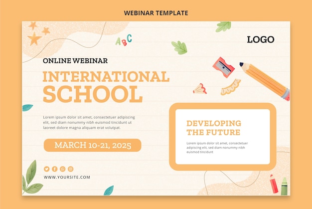 Free vector hand drawn texture international school template