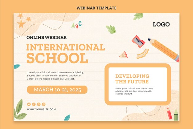 hand drawn texture international school template