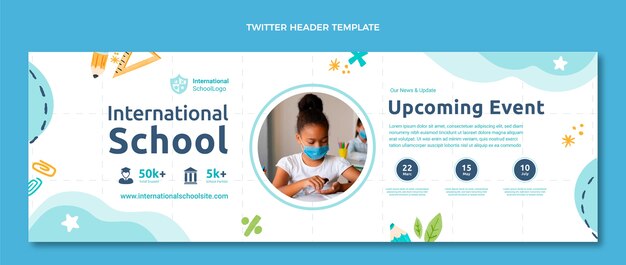 hand drawn texture international school twitter header