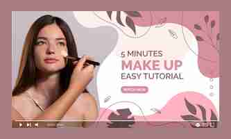 Free vector hand drawn texture makeup artist youtube thumbnail