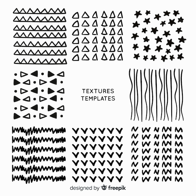 Hand drawn texture template collection