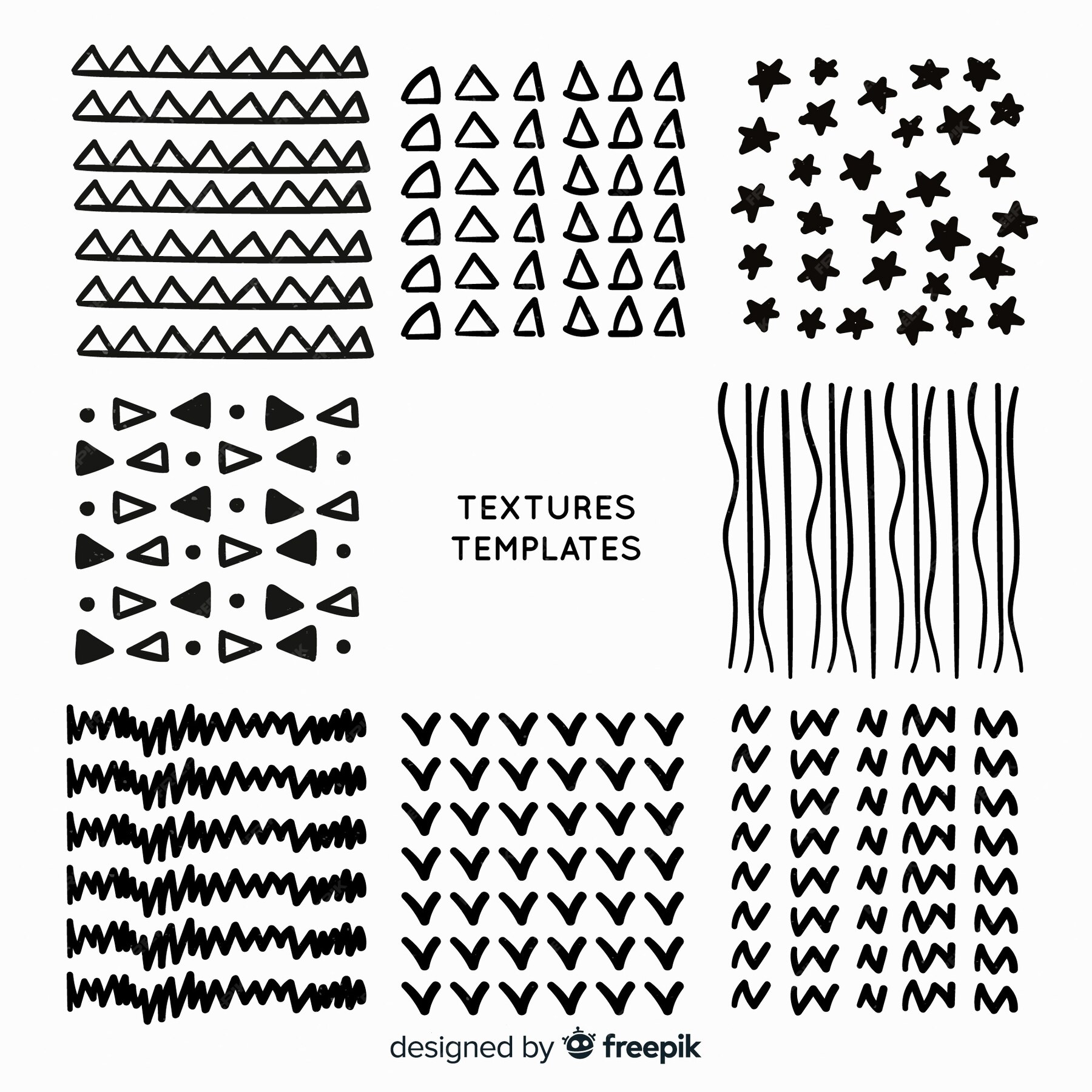 Free Vector Hand drawn texture template collection Free Vector Hand drawn texture template collection
