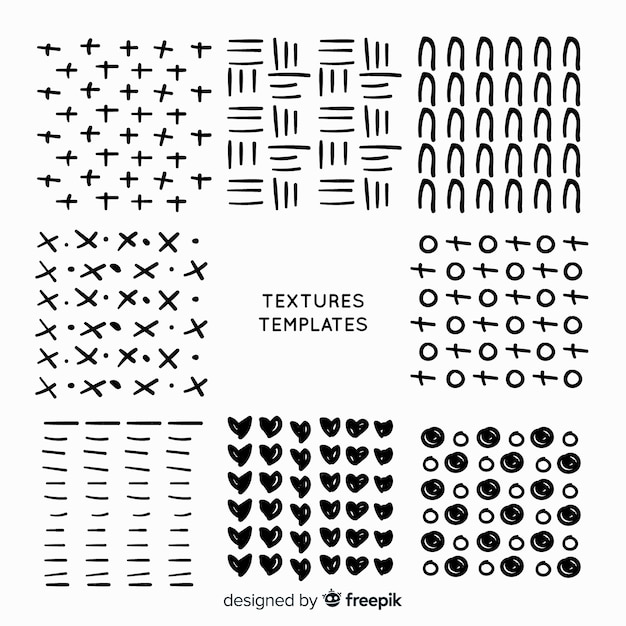 Free vector hand drawn texture template collection