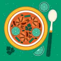 Free vector hand drawn thai food illustration