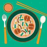 Free vector hand drawn thai food illustration