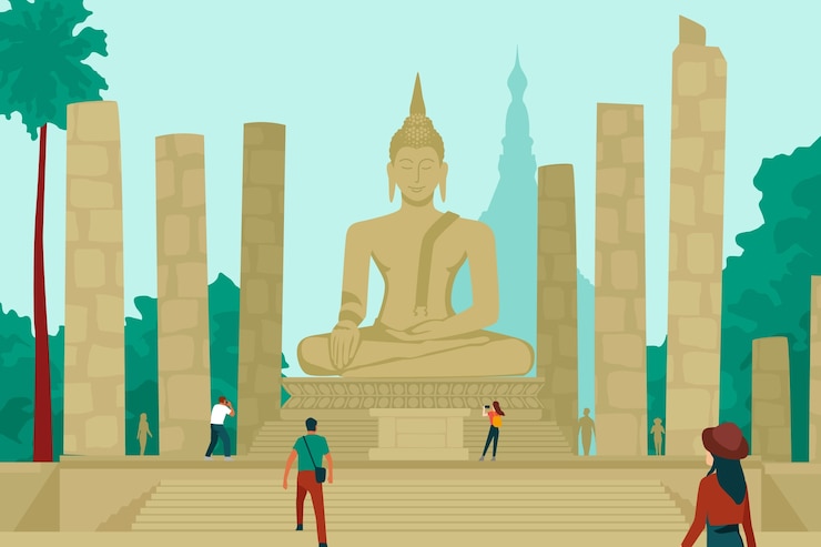Free Vector hand drawn thailand travel illustration