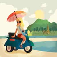 Free vector hand drawn thailand travel illustration