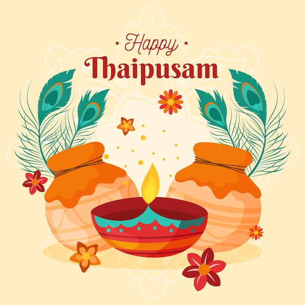 Free vector hand drawn thaipusam festival