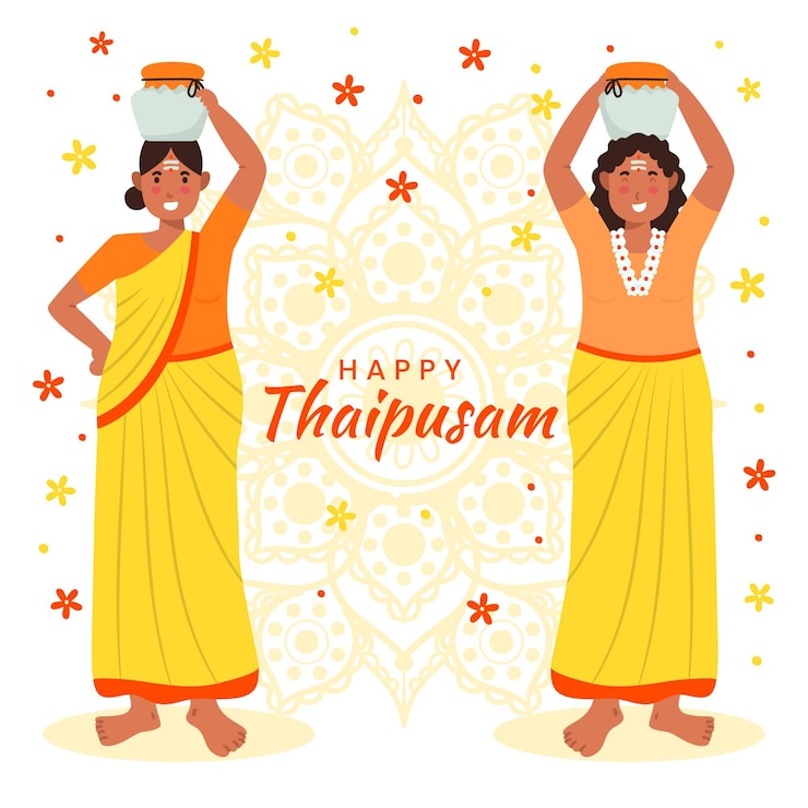 मुफ़्त वेक्टर hand drawn thaipusam illustration