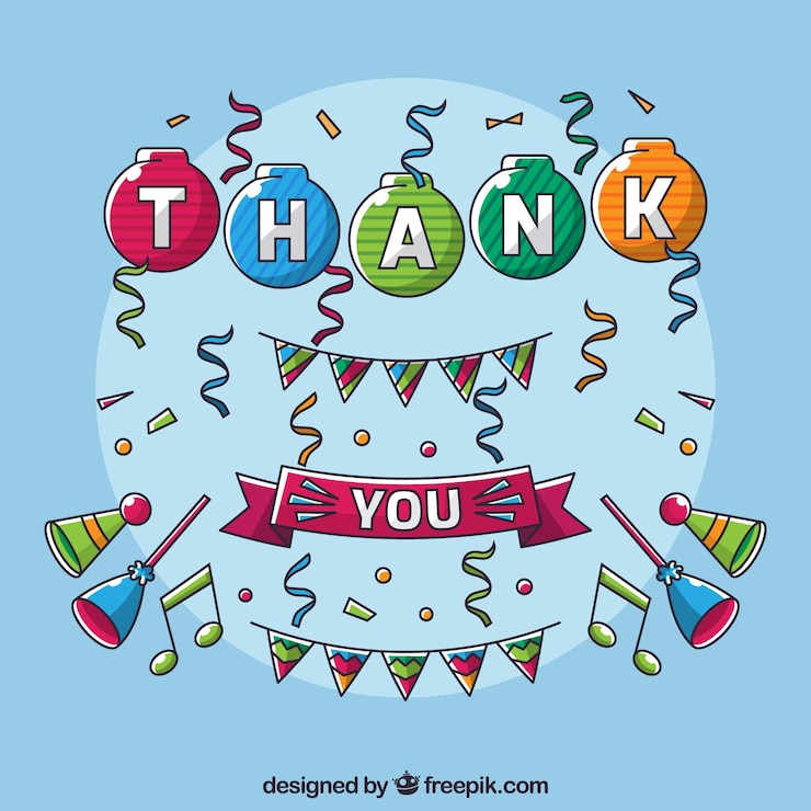Free Vector hand drawn thank you composition with confetti