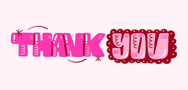 Hand drawn thank you text design banner