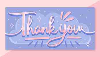 Free vector hand drawn thank you text design banner