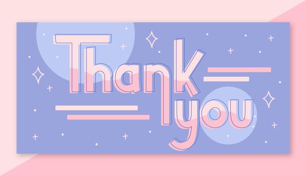 Free vector hand drawn thank you text design banner