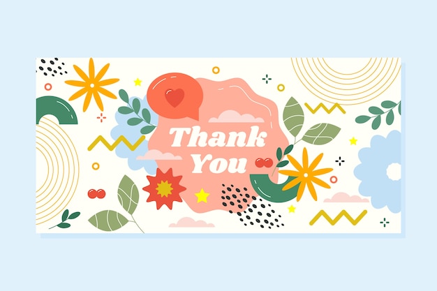 Free vector hand drawn thank you text design banner