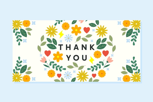 Hand drawn thank you text design banner