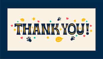 Free vector hand drawn thank you text design banner