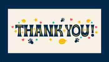 Free vector hand drawn thank you text design banner