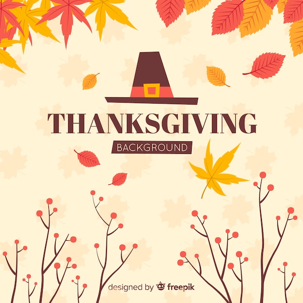 Hand drawn thanksgiving background with autumn elements