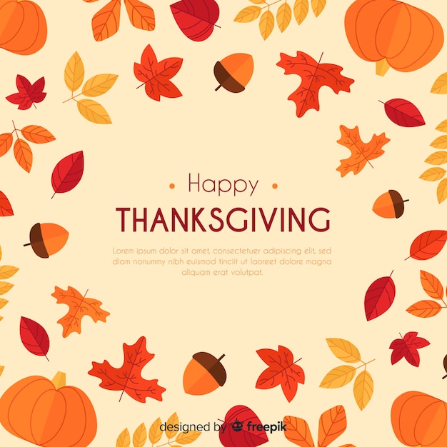 Hand drawn thanksgiving background with autumn elements